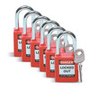 Safety Padlock red Nylon with steel bracket 38mm